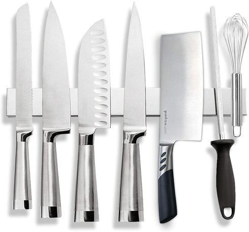 Magnetic Knife Holder for wall,16 Inch Magnetic Knife Strip Stainless Steel,Adhesive Magnetic Knife Bar for Knife Holder,Kitchen Utensil Holder,Tool Holder Strip,Home Kitchen Organizer