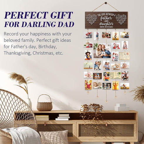 Dad Birthday Gifts Father's Day Gifts for Dad from Daughter Kid, Dad Picture Frame Daughter Gifts, Christmas Gifts for Dad Who Has Everything Daughter Husband, Hanging Photo Display Collage Frame