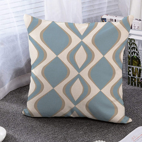 Hexagram Home Decorative Pillow Covers 18 x 18 Inch Set of 4 Blue Modern Geometric Soft Linen Throw Pillow Covers Cushion Case for Couch Sofa Living Room Patio Indoors Outdoors Style Home Decor