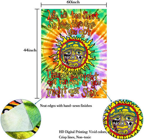Lunerfex Trippy Sublime Tapestry Colorful Hippie Vertical Tapestry Sun Funny Tapestries Psychedelic Tapestry Wall Hanging for Bedroom (44'' — 60'')