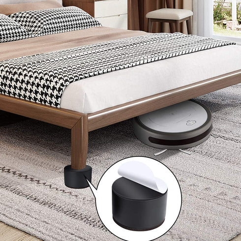 Ezprotekt Bed and Furniture Round Risers, 4 Pack Elevator up to 2 Per Riser and Lifts up to 5,000 LBs - Protect Floors Wont Scratch Wood and Carpet Surface Anti Slip Bottom (Round,2 Inch Black)