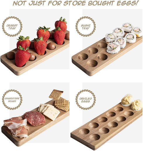 Gui's Chicken Coop Egg Tray - Rustic Wooden Egg Holder For Eggs Usable in Kitchen Refrigerator, or Countertop for Display or Storage - Easy to Clean€¦ (12 Eggs)