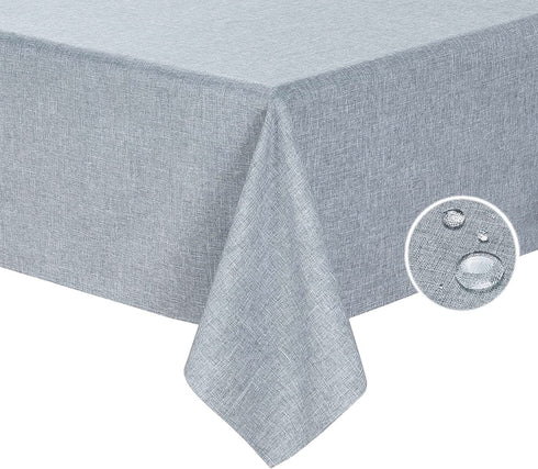 HOMCHIC Faux Linen Rectangle Tablecloth - Washable, Spillproof, Easy Care, Wrinkle Resistant, Thick Indoor and Outdoor Table Cloths, Premium Polyester Fabric-60 x 84 Inch-Oblong/Rectangular-Slate Grey
