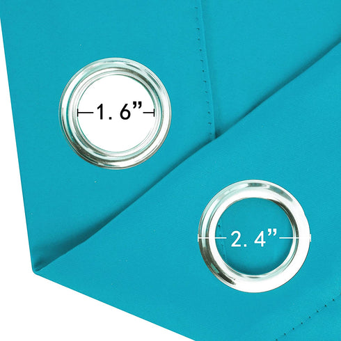 LEMOMO Teal/Turquoise Blackout Curtains/42 x 63 Inch Length Kids Curtains/Set of 2 Panels Grommet Bedroom Curtains for Living Room Curtains