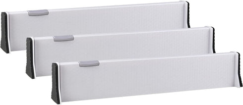 Rapturous 3 Pack Kitchen Drawer Divider - 2.5 Inch High and Expands from 13-22 Inch Adjustable Utensil Drawer Organization - Use for cutlery Silverware flatware and Bedroom, Bathroom or Office Drawers