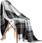 JUDYBRIDAL Plaid Chenille Throw Blanket Extra Soft Blanket All-Season Dual-Sided Home Decor Blankets with 3 Inches Tassels for Bed Sofa Couch Chair 50" W x 67" L (Black/White)