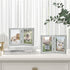 Afuly Rustic Double Picture Frame 4x6 Dual Grey Photo Frames Wooden Hinged Folding Vertical 2 Openings Unique Wedding Gifts