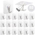 AROIC Heavy Duty Adhesive Hook, 20 lbs / 9 kg (Max), Removable, Waterproof, Reusable Stainless Steel Hook for Bedroom, Kitchen, Bathroom-40 Pieces