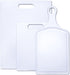 Farberware Plastic Cutting Board, Set of 3 with Paddle, White