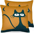 Cotinga Decorative Pillow Covers | 16 inch x 16 inch | Set of 2 | Throw Pillow Cover, Cushion Cover, Pillowcase | Home Decor for Sofa Couch Patio Bed Chair (Cat Pattern | Gamboge Yellow)