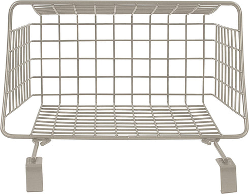 Spectrum Diversified Satin Nickel Grid Storage Basket, Medium