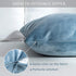 Stellhome Super Soft Decorative Velvet Cushion Covers Square Throw Pillow Covers for Bed Couch Sofa Bench, 20 x 20 inch (50 cm), Silver Blue, Pack of 2 Square Solid Throw Pillow Case