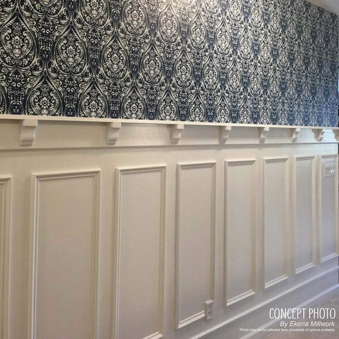Ekena Millwork PNL20X24AS-02 20"W x 24"H x 1/2"P Ashford Molded Scalloped Wainscot Wall Panel