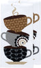 T-Fal Textiles 62459 2-Pack Coffee Cup Print Dual Sided Woven Weave Cotton Kitchen Dish Towel