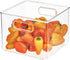 iDesign 71230 Plastic Bin, Kitchen Storage Organizer for Refrigerator, Freezer and Pantry, 8" x 8" x 6", BPA-Free, Medium, Clear