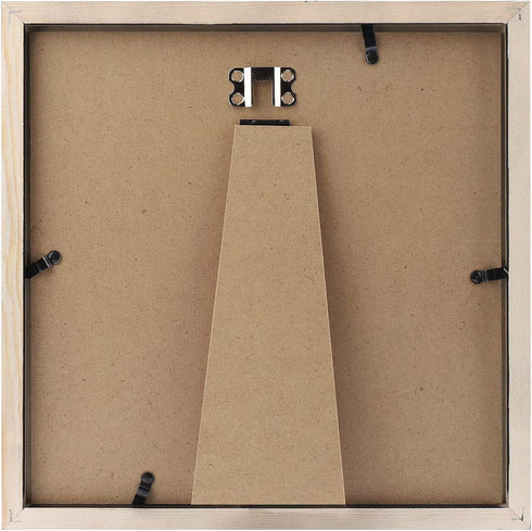 10x10 Black Picture Frames Square Classic Natural Wood 2 Pack for Wall Mounting and Tabletop Display