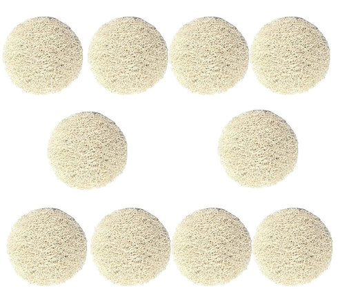 Set of 10 Natural Loofah Facial Pads, Resuable Exfoliating Loufa Scrubber Rounds for Face Cleansing and Makeup Removal ,Eco Friendly, Non Toxic Chemicals by Serrento
