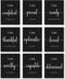9 Pieces Inspirational Motivational Wall Art Office Bedroom Wall Art, Daily Positive Affirmations for Men Women Kids Inspirational Posters Inspirational Positive Quotes Sayings Wall Decor (Black)