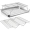 Baking Sheet and 2-Tier Cooling Racks Set, P&P CHEF Stainless Steel Baking Pan Tray with Stackable Cooking Wire Rack for Cookie Bacon Meat, Uncoated & Non-toxic , Mirror Finish& Dishwasher Safe - 3Pcs