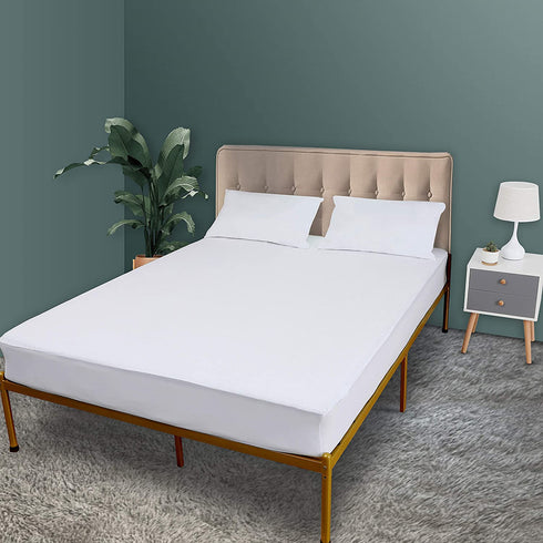 Warmtex Waterproof Mattress Protector Twin Size Cotton Terry Bed Mattress Cover Breathable Noiseless Vinyl Free White Matressprotector for Kids Adults Pets 14 Inches Deep Pocket