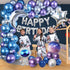 Winrayk 109PCS Outer Space Birthday Party Decoration Metallic Balloon Garland Arch Kit with Happy Birthday Galaxy Rocket Astronaut Moon Star Foil Balloons for Boy Kid Birthday Party Decoration Supply