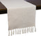 Wracra Farmhouse Style Cotton Linen Table Runner 13 x 108 inch Farmhouse Decor Burlap Table Runner, Jute Rustic Woven Table Decor Holiday Parties and Dresser Decor (Wave)