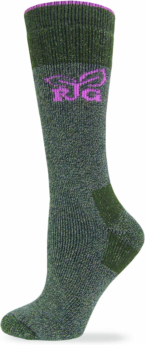 Realtree Girl Women's Heavy Wool Blend Boot Socks (1-Pair), Olive, Medium
