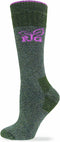 Realtree Girl Women's Heavy Wool Blend Boot Socks (1-Pair), Olive, Medium