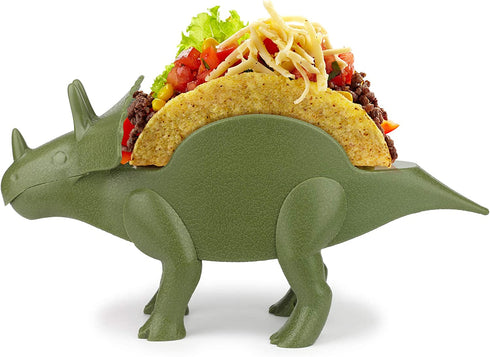 Funwares TriceraTaco Holder Ultimate Dinosaur Taco Stand, Holds 2, Green