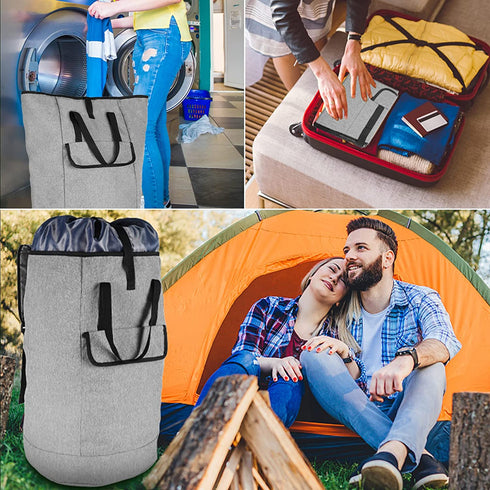 105L Laundry Backpack Bag with Padded Handle for College Students, Extra Large Laundry Bag Backpack with Adjustable Strap, Sturdy Backpack Laundry Bag for Laundromat, Dorm, Apartment, Camping, Travel