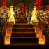 12 Pieces Christmas Luminary Paper Bags with 12 Led flameless Candle White Luminary Paper Bags Flame Resistant Candle Bag Candle Holder Bag Star Snow Luminaries Christmas Party Decoration