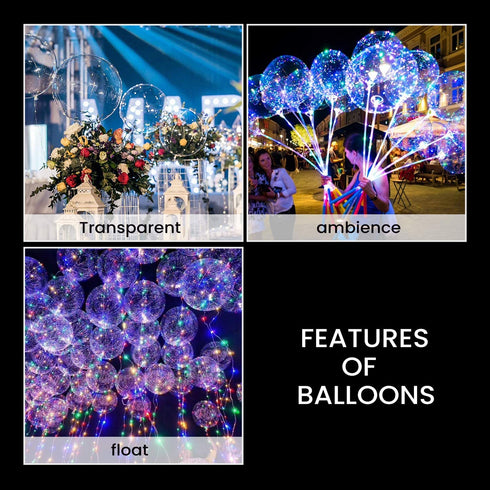 VIDELLY 20 Pieces Clear Bobo Balloons 36 inch Clear Bubble Balloons Round,Helium Transparent Balloon for House Decor,DIY,Christmas,Events,Wedding,Indoor Outdoor Decoration,Family Reunion and Birthdays