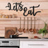 2 Pieces Wooden Let's Eat Sign, Rustic Black Cutout Eat Kitchen Decor, Kitchen Hanging Wall Plaque Farmhouse Wall Sign for Home Kitchen Dining Living Room Decoration