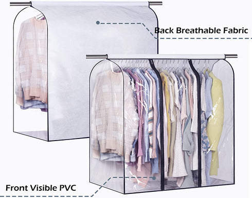 SLEEPING LAMB 40'' Clear Garment Bags for Closet Storage Bottom Enclosed Hanging Clothes Storage Bag Sealed Clothes Cover for Coats, Suits, Sweaters, Dresses