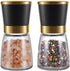 Gold Salt and Pepper Grinder Set Stainless steel Salt and Pepper Shaker Set Gold Ceramic Adjustable Coarseness Spice Grinder Black Peppercorn Sea Salt Mill Home Kitchen Gift