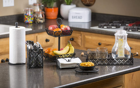 Tablecraft Farmhouse Collection Napkin Holder, Black, Model: