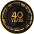 Crisky 40th Birthday Plates Black and Gold Dessert, Buffet, Cake, Lunch, Dinner Plates for 40th Birthday Decorations Party Supplies, Cheers to 40 Years! 50 Count, 9" Plate