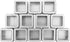 Cornucopia Square Silver Metal Tins w/View Window (12-Pack); Empty 1/2 Cup / 4-Ounce Capacity Clear Top Metal Boxes Great for Candles, Candies, Gifts, Balms & Treasures