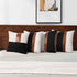 Pyonic Set of 2 Farmhouse Pillow Covers 18x18 Inch Faux Leather and Linen Throw Pillow Covers Decorative Black and White Accent Cushion Covers for Couch Sofa