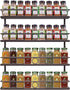 Farmhouse Style Hanging Spice Rack for Wall Mount,4 Tier Pantry Cabinet Door Spice Rack Holder,Seasoning Organizer ,Bronze