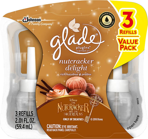 Glade Plugins Scented Oil Air Freshener Refill, Nutcracker Delight, 3 Refills, 2.01 Fluid Oz