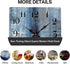 Wooden Wall Clock Silent Non-Ticking , Blue Grey Abstract Painting Gray Wooden Square Rustic Coastal Wall Clocks Décor for Home Kitchen Living Room Office, Battery Operated(12 Inch)