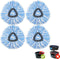 4 Pack Spin Mop Head Refill Microfiber Mop Refills for Triangle Mop-Head, Easy Cleaning Mop Head Replacement (Blue)