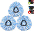 3 Pack Spin Mop Head Refill Microfiber Mop Refills for Triangle Mop-Head, Easy Cleaning Mop Head Replacement (Blue)