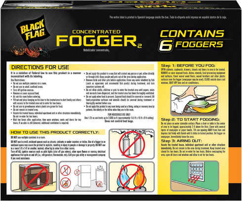 Black Flag 11079 HG-11079 6 Count Indoor Fogger, Clear