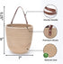 JS HOME 2 Pack Jute Hanging Baskets with Leather Handle, Decorative Wall Basket for Plants and Flowers, Small Woven Fern Wall Hanging Basket, Hanging Baskets for Organizing, Jute, 8" x 7''