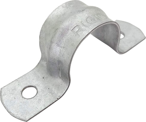 Rigid Pipe Strap Clamp Hanger, 2 Holes, Galvanized or PVC Pipes, IMC Conduit (10, 1/2 Inch)