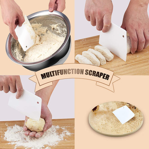 Cook N Home Pizza Grilling Baking Stone, 7.5"x7.5"x0.5" 6 pack, Cream
