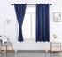 Autumn Dream Navy Blue Star Kids Blackout Curtains Panels for Bedroom, Grommet Top Starry Sky Kids Curtains for Nursery, Living Room (52by63inch)