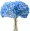 AVIVIHO Blue Hydrangea Silk Flowers Heads Pack of 10 Full Hydrangea Flowers Artificial with Stems for Wedding Home Party Shop Baby Shower D©cor
